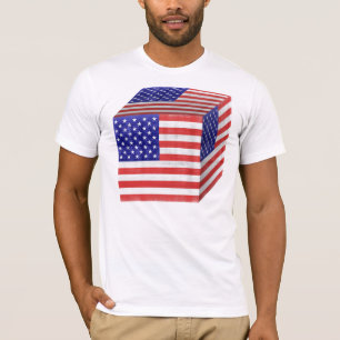 Vintage American Flag Cube T-shirt