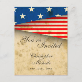 Vintage American Flag Patriotic USA Convite de cas