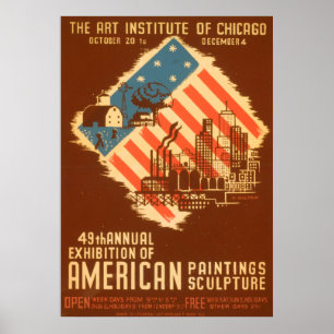 Vintage American Paintings Poster