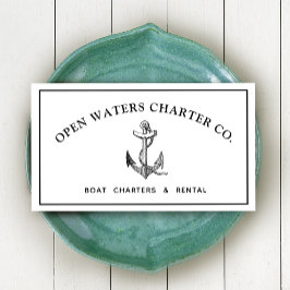 Vintage Anchor Marina White Cartão de visita