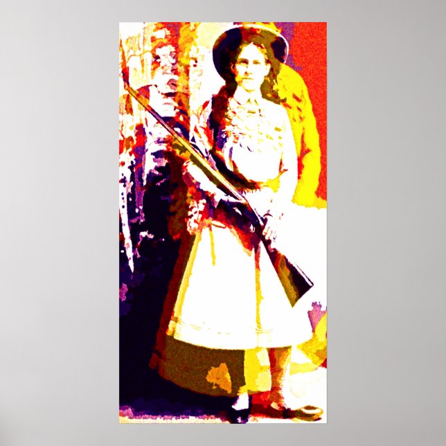 Vintage Annie Oakley Oil Grunge Poster (Frente)