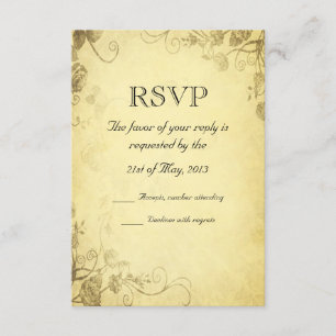 Vintage Antique Look Wedding RSVP Card