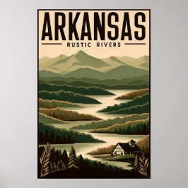 Vintage Arkansas Rustic Rivers Poster