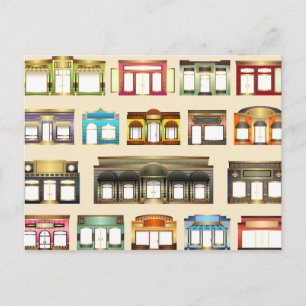 vintage armazena cartão postal