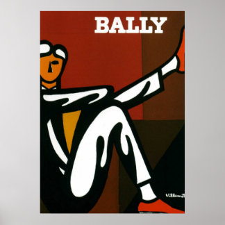 Vintage Art Bally Calçado Villemot Poster Impressã
