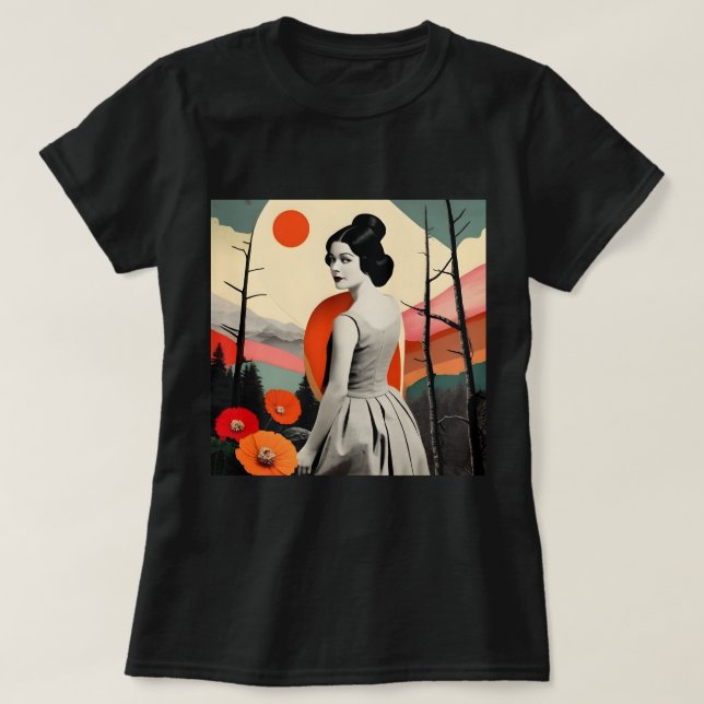 Vintage Art Collage T-Shirt (Frente do Design)