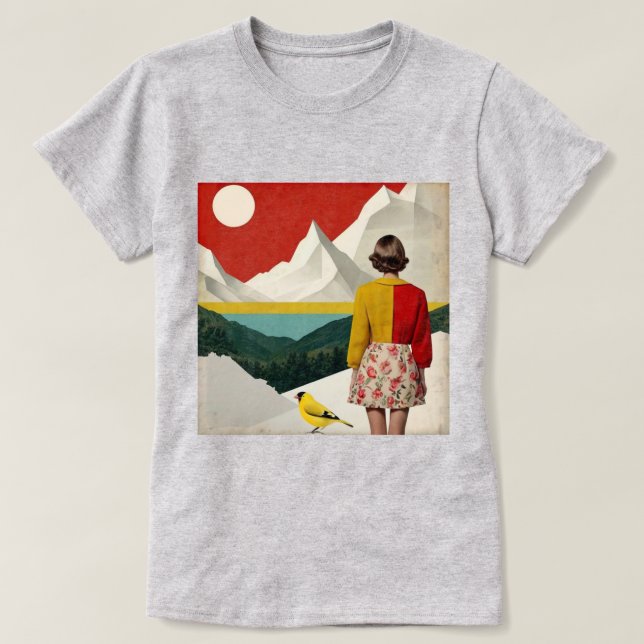 Vintage Art Collage T-Shirt (Frente do Design)