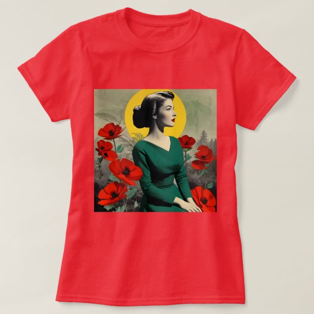 Vintage Art Collage T-Shirt (Frente do Design)