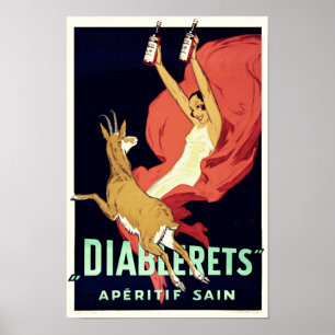Vintage Art Deco Aperitif Álcool Drink Poster
