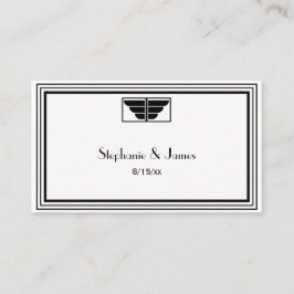 Vintage Art Deco Black White Frame #2 Cartões Esco