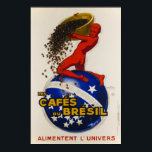 Vintage Art Deco Café Poster<br><div class="desc">Les Cafés du Brésil alimentent l'univers "O café brasileiro alimenta o universo" - A Repro. impressão (de tamanho pequeno a máximo) de um belo poster de Art Deco pelo mestre francês Jean D'Ylen em 1930. Perfeito para a decoração da parede. Enquadre-o e isto faria uma bela decoração de sala ao...</div>