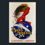 Vintage Art Deco Café Poster<br><div class="desc">Les Cafés du Brésil alimentent l'univers "O café brasileiro alimenta o universo" - A Repro. impressão (de tamanho pequeno a máximo) de um belo poster de Art Deco pelo mestre francês Jean D'Ylen em 1930. Perfeito para a decoração da parede. Enquadre-o e isto faria uma bela decoração de sala ao...</div>