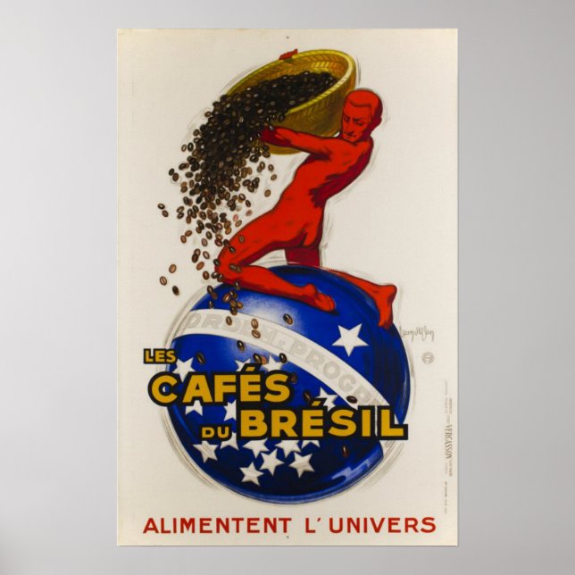 Vintage Art Deco Café Poster (Frente)