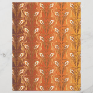 Vintage art deco gold paciock feather
