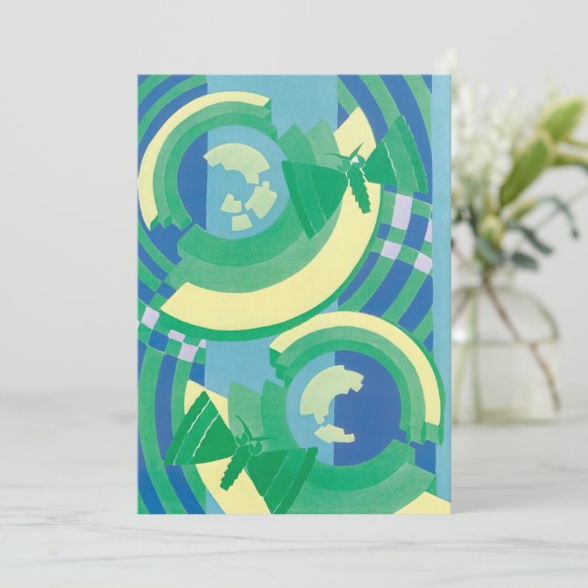 Vintage Art Deco Jazz Pochoir Garden Butterflies (Em pé/Frente)