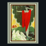 Vintage Art Deco "Summer" Poster 12 x 16<br><div class="desc">Belo,  vintage,  cobrir da revista Art Deco "Summer",  poster 12 x 16</div>