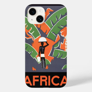 Vintage Art Deco Viagem, Nativo na Selva Africana