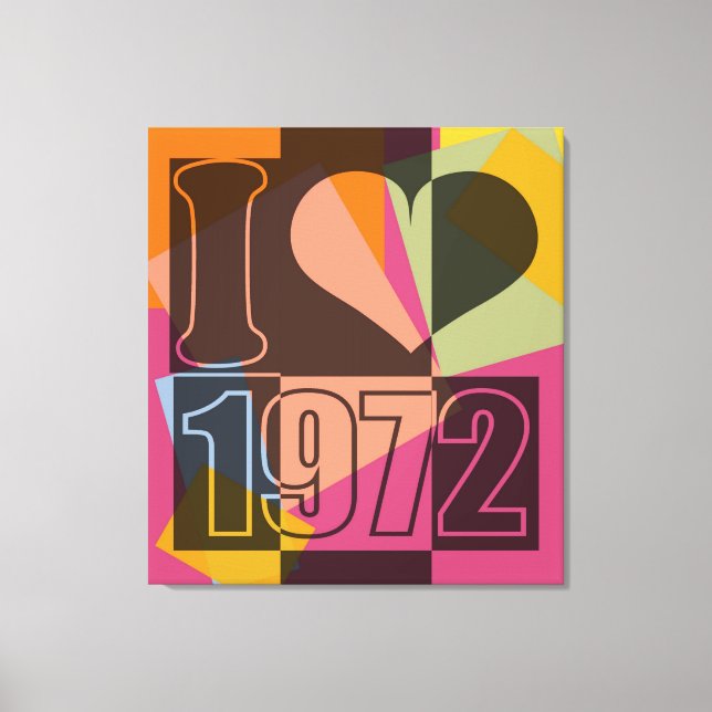 Vintage Art - I love (Heart) 1972 - Canvas (Frente)