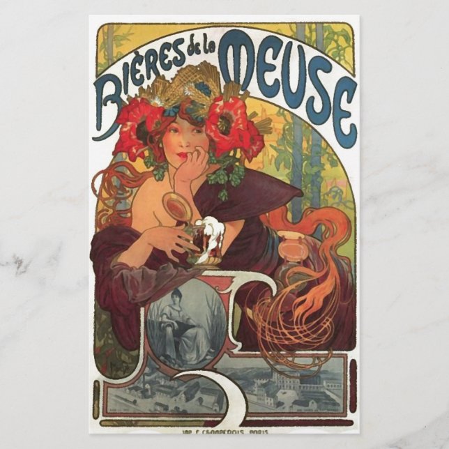 Vintage Art Nouveau Alphonse Mucha (Frente)