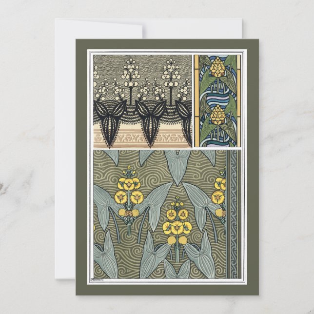 Vintage Art Nouveau Arrohead Garden Flowers (Frente)