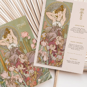 Vintage Art Nouveau Cartão de Deusa Floral