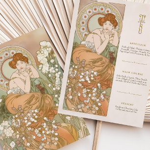 Vintage Art Nouveau Cartão de Deusa Floral
