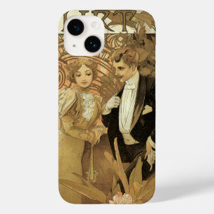 Vintage Art Nouveau Love Romance, Flirt de Mucha