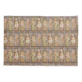 Vintage Art Nouveau Mucha Times of the Day Pattern