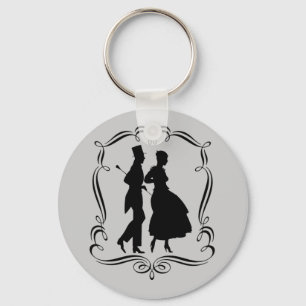 Vintage Art Silhouette Elegant Man Chaveiro