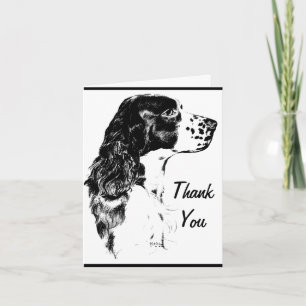 Vintage Art Springer Spaniel Cartões de agradecime