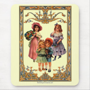 Vintage Art Victorian Children Mousepad
