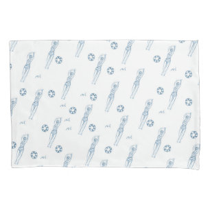 Vintage Artística Snychro Swimmers Blue Patterno