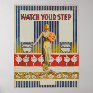 Vintage "Assista seu passo" Poster