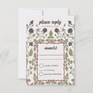 Vintage Autumn Blackberry RSVP