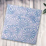Vintage Azulejo Azul E Mosaico Brancos Com Dificul<br><div class="desc">Design decorativo único e vírgula,  com azulejo,  apresentando um padrão de mosaico geométrico,  azul e branco,  com aspecto em pedra,  em relevo.</div>