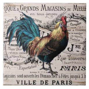 Vintage azulejo do galo de galeria de Paris