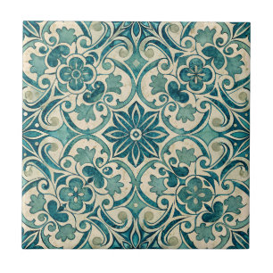 Vintage Azulejo - Padrão Verde Português