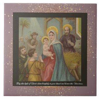 Vintage Azulejo religioso de Natal Cerâmico + dese