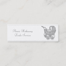 Vintage Baby Buggy Doula Cartões de visitas
