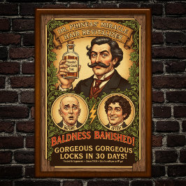 Vintage Baldness Cure Advertising Poster