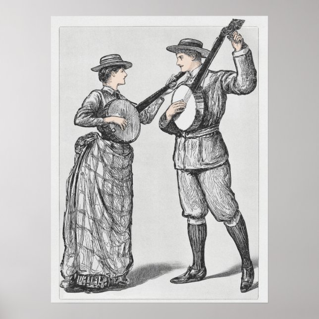 Vintage Banjo Players impressão (Frente)