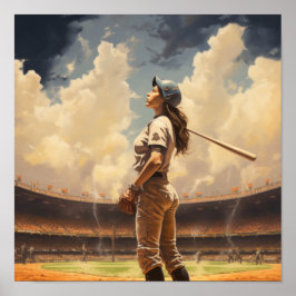 Vintage Baseball Art Poster - Design de Retro do A