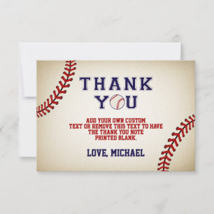 Vintage Baseball Obrigado Cartões
