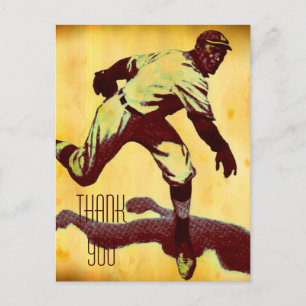 Vintage Baseball Pitcher Obrigado Cartão Postal