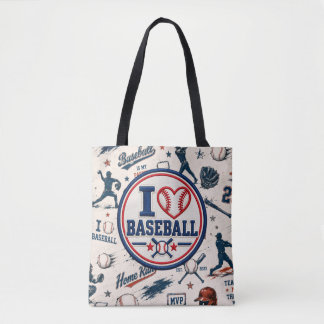 Vintage Baseball Tote Bag | Baseball Lover Game Da