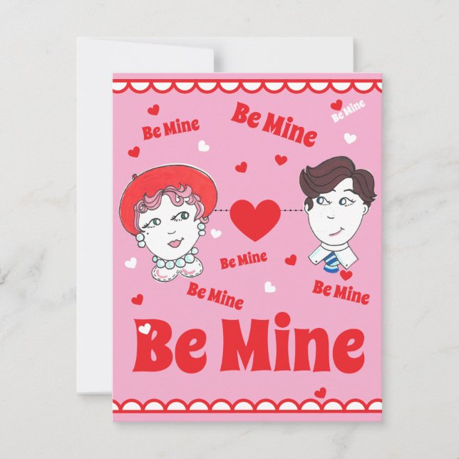 Vintage Be Mine Valentines Flat Card (Frente)