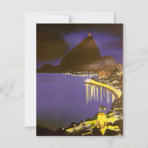 Vintage Beach à noite no Rio de Janeiro, Brasil