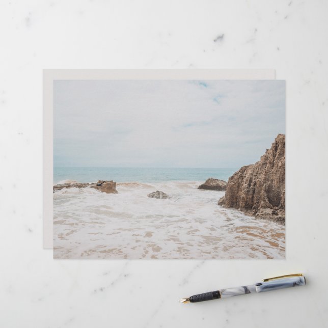 Vintage beach aesthetic scrapbook paper (Frente/Verso In Situ)