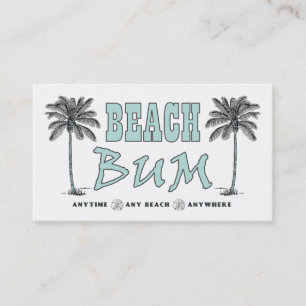 Vintage Beach Bum Palm Tree Personal Cartão de vis