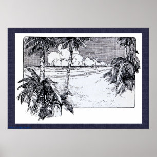 Vintage Beach South Wind Art Impressão